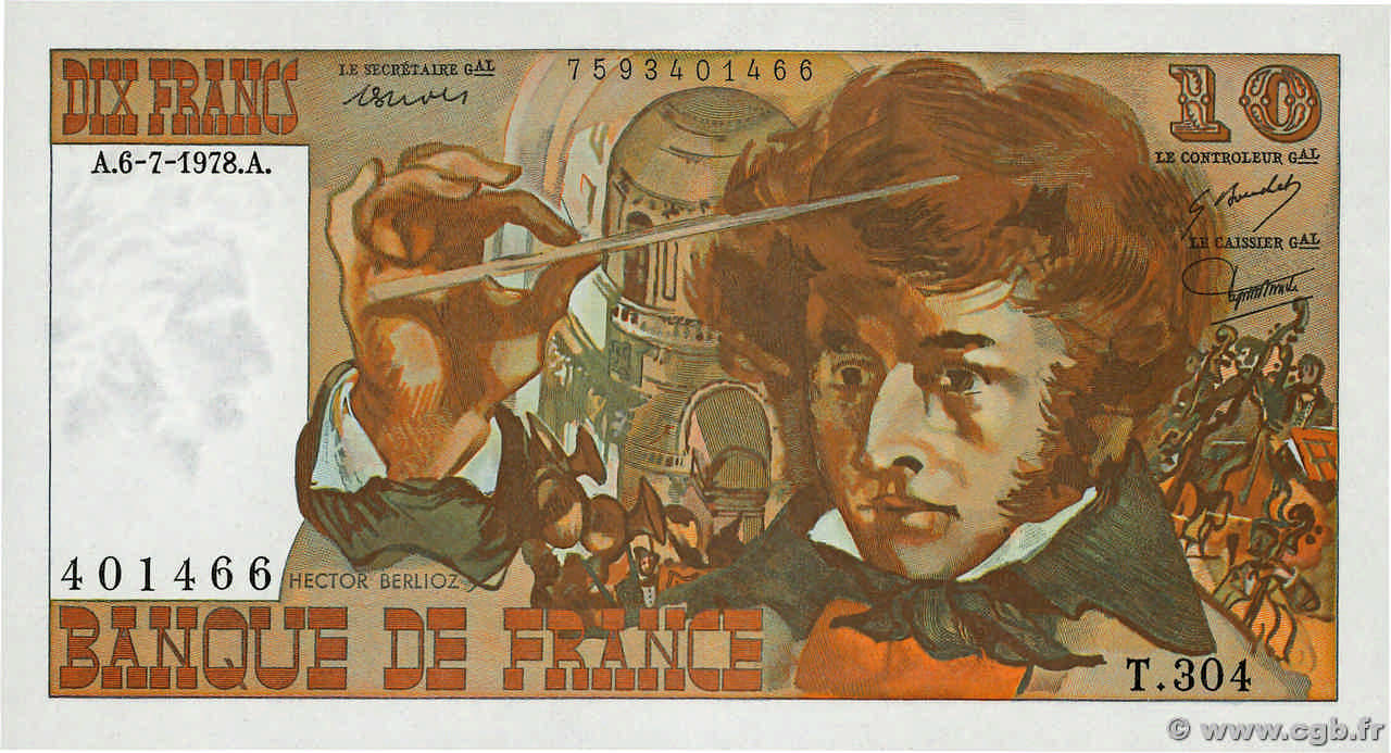 10 Francs BERLIOZ FRANCE 1978 F.63.24 SPL+
