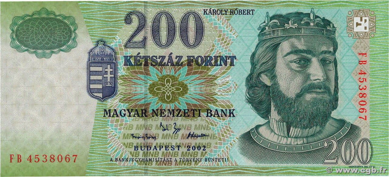 200 Forint HUNGRíA 2002 P.187b SC+
