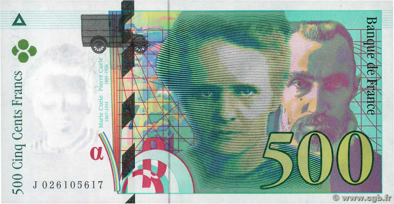 500 Francs PIERRE ET MARIE CURIE FRANCE 1994 F.76.01 pr.NEUF