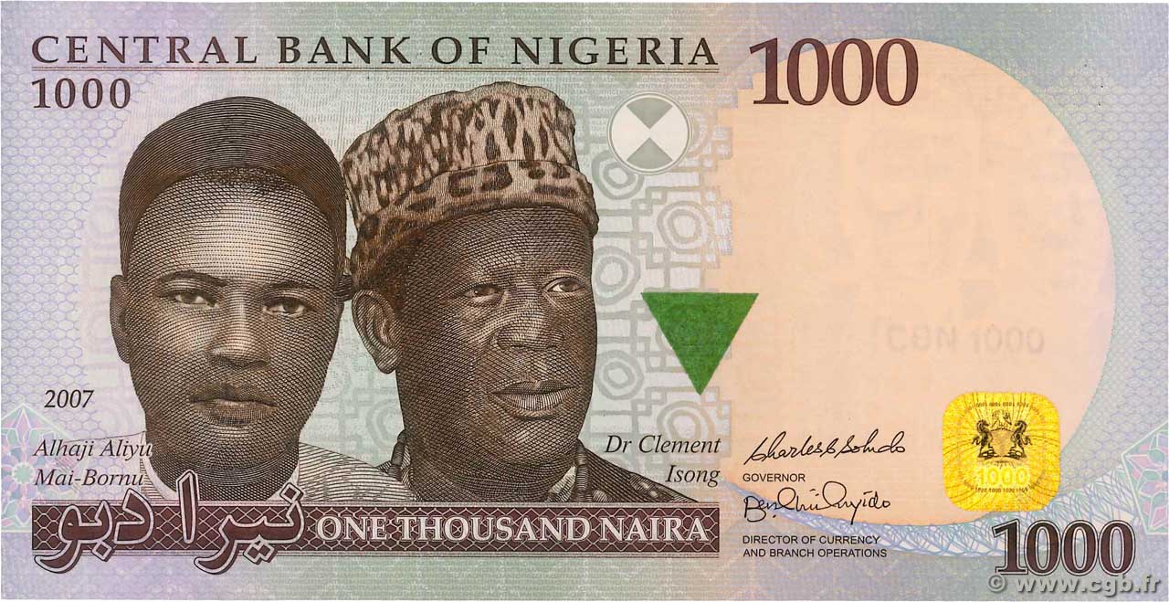 1000 Naira NIGERIA  2007 P.36c ST