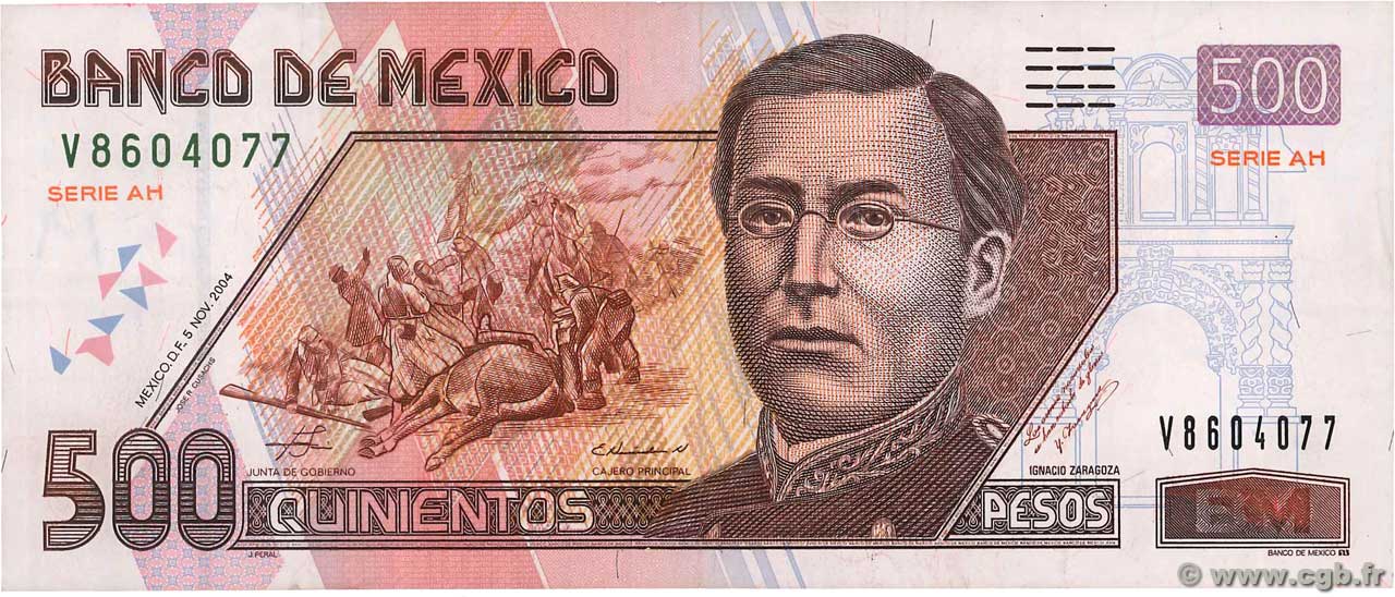 500 Pesos MEXICO 2004 P.120 MBC