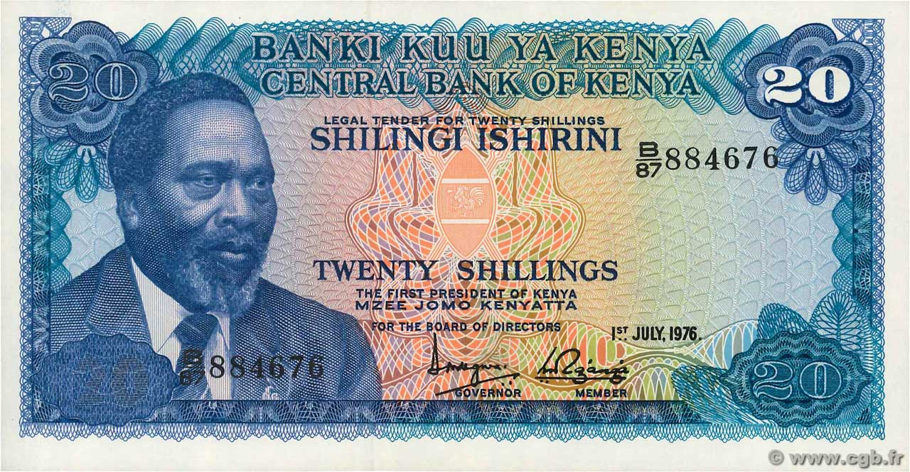 20 Shillings KENIA  1976 P.13c fST+
