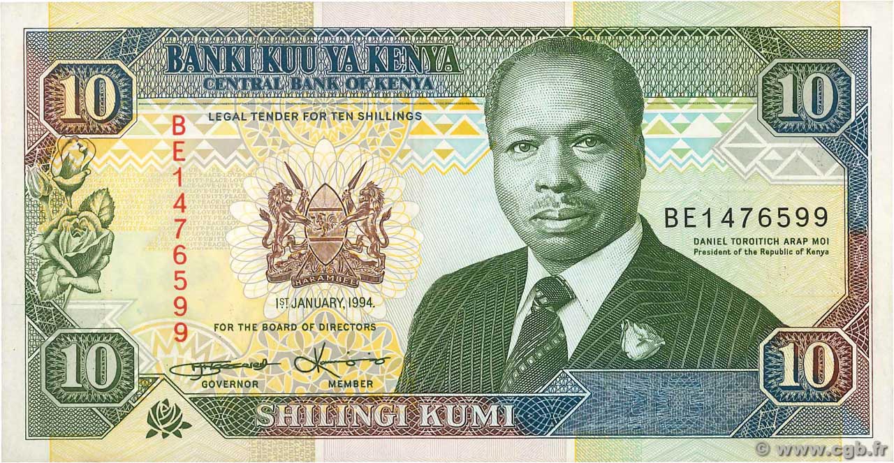 10 Shillings KENYA  1994 P.24f UNC