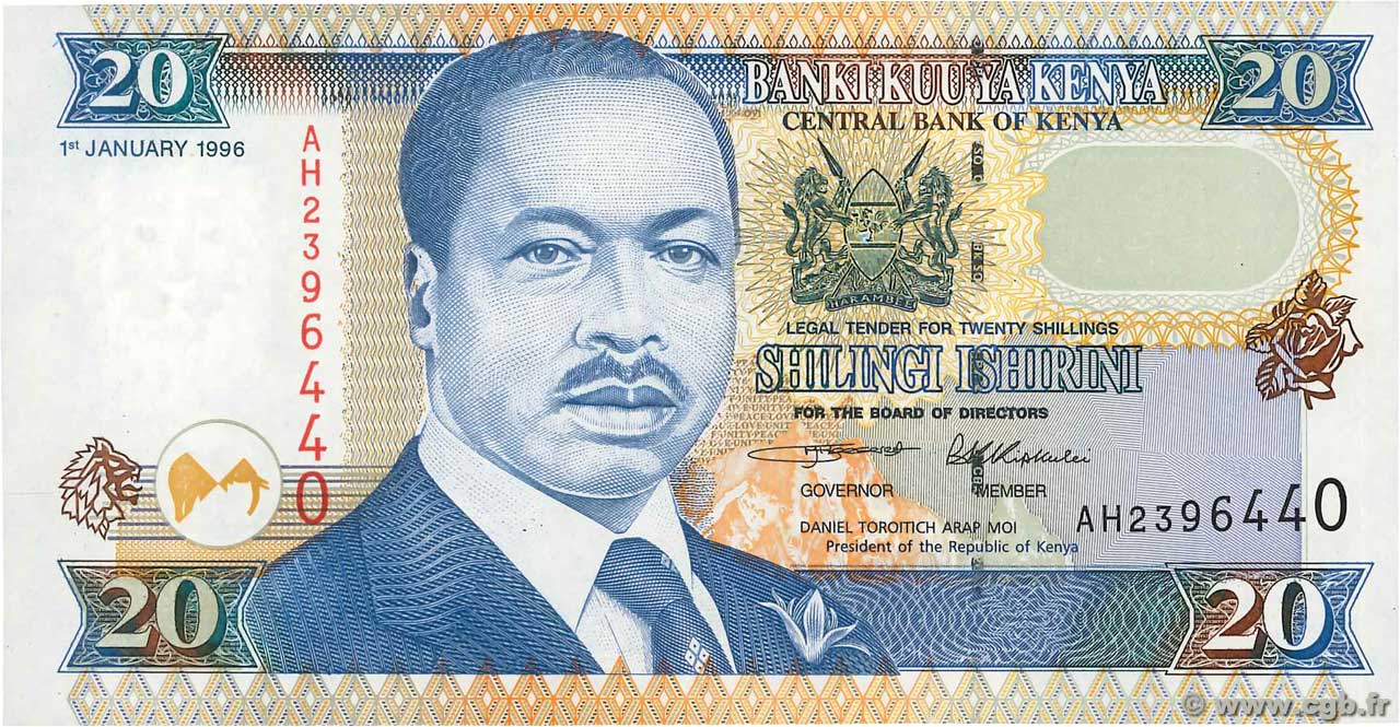 20 Shillings KENYA  1996 P.35a2 UNC