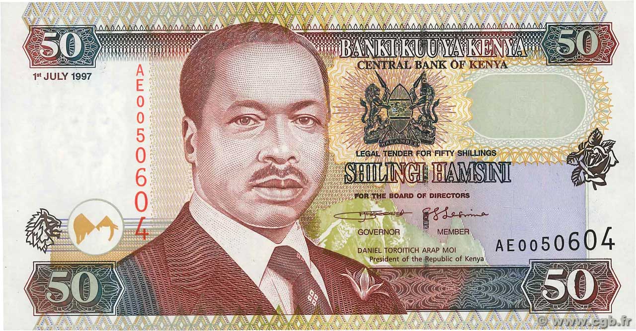 50 Shillings KENYA  1997 P.36b FDC