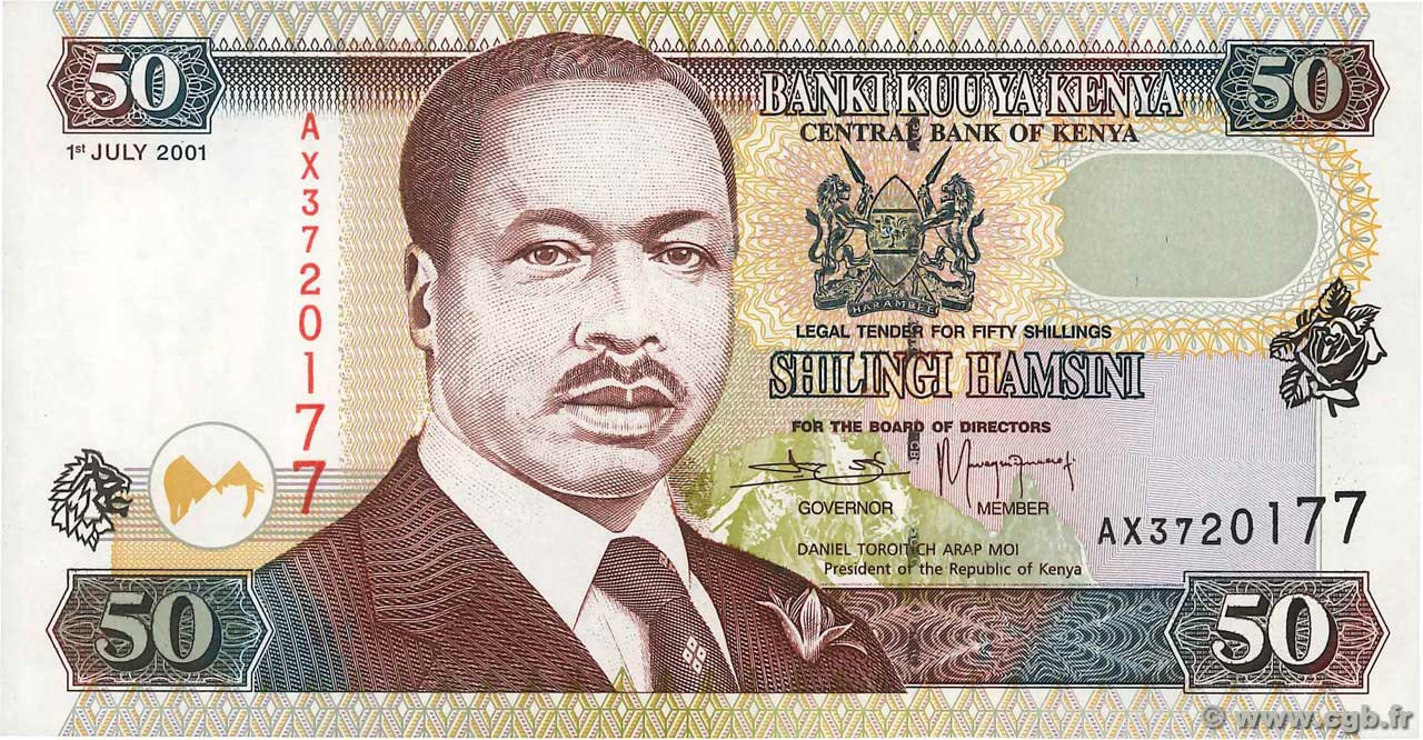 50 Shillings KENYA  2001 P.36f FDC