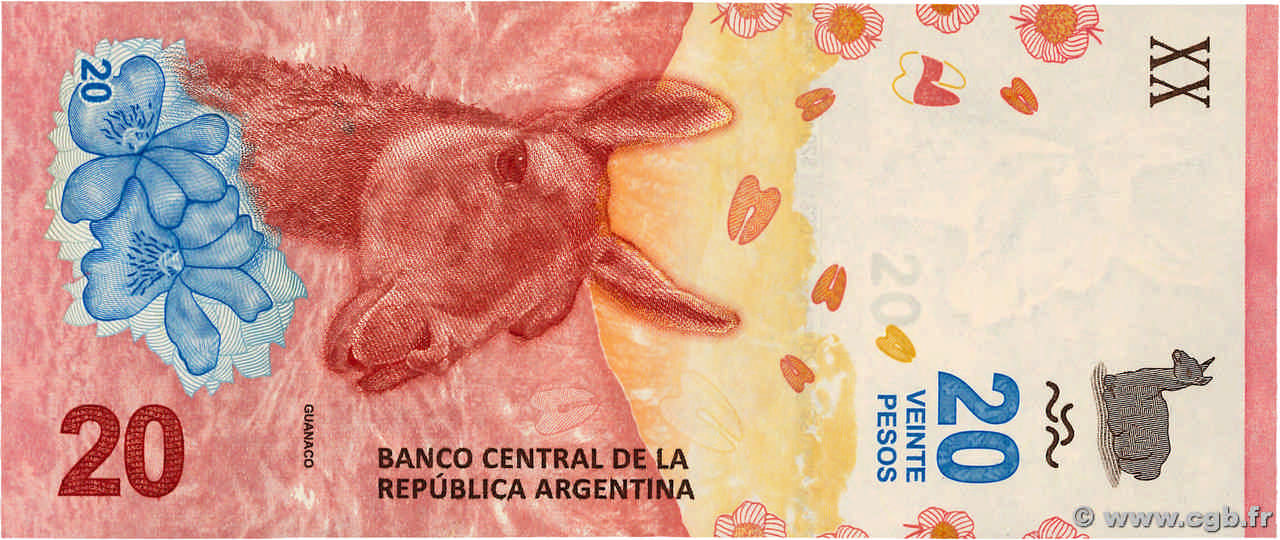 20 Pesos ARGENTINA  2017 P.361 UNC