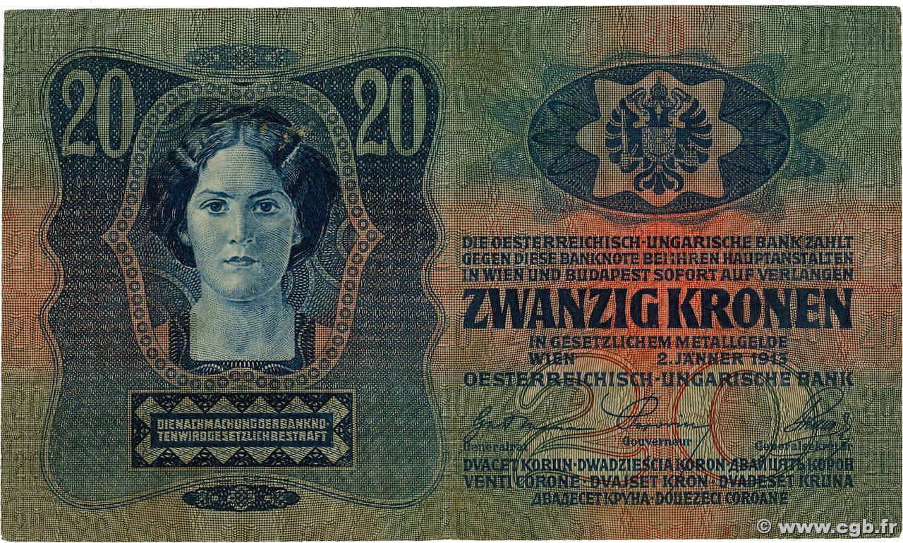 20 Kronen AUTRICHE 1913 P.013 TB