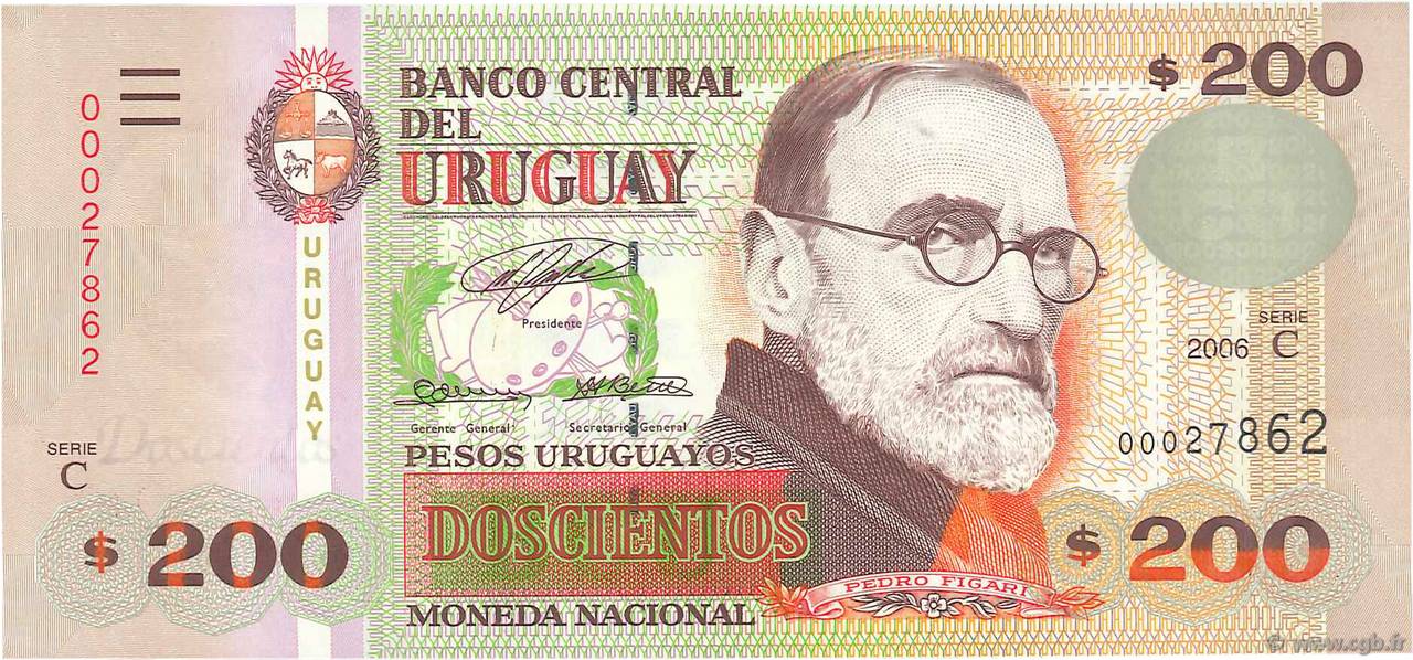 200 Pesos Uruguayos URUGUAY  2006 P.089a FDC