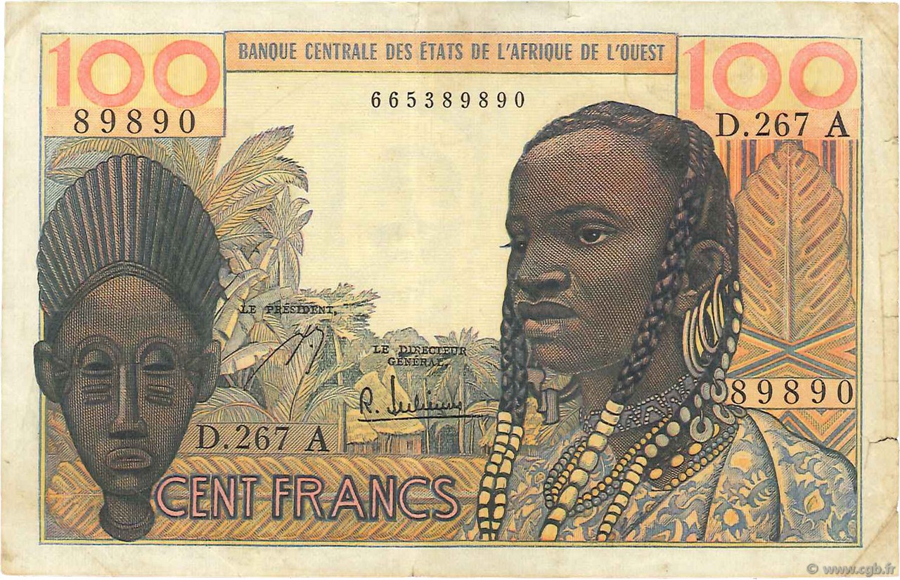 100 Francs ÉTATS DE L AFRIQUE DE L OUEST  1966 P.101Ag TTB