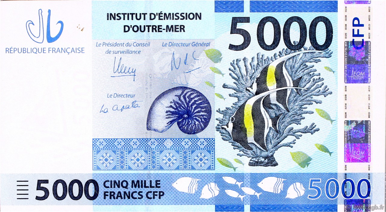 5000 Francs CFP FRENCH PACIFIC TERRITORIES  2014 P.07 FDC