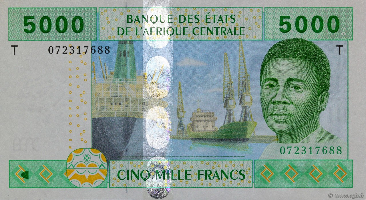 5000 Francs ZENTRALAFRIKANISCHE LÄNDER  2002 P.109T ST