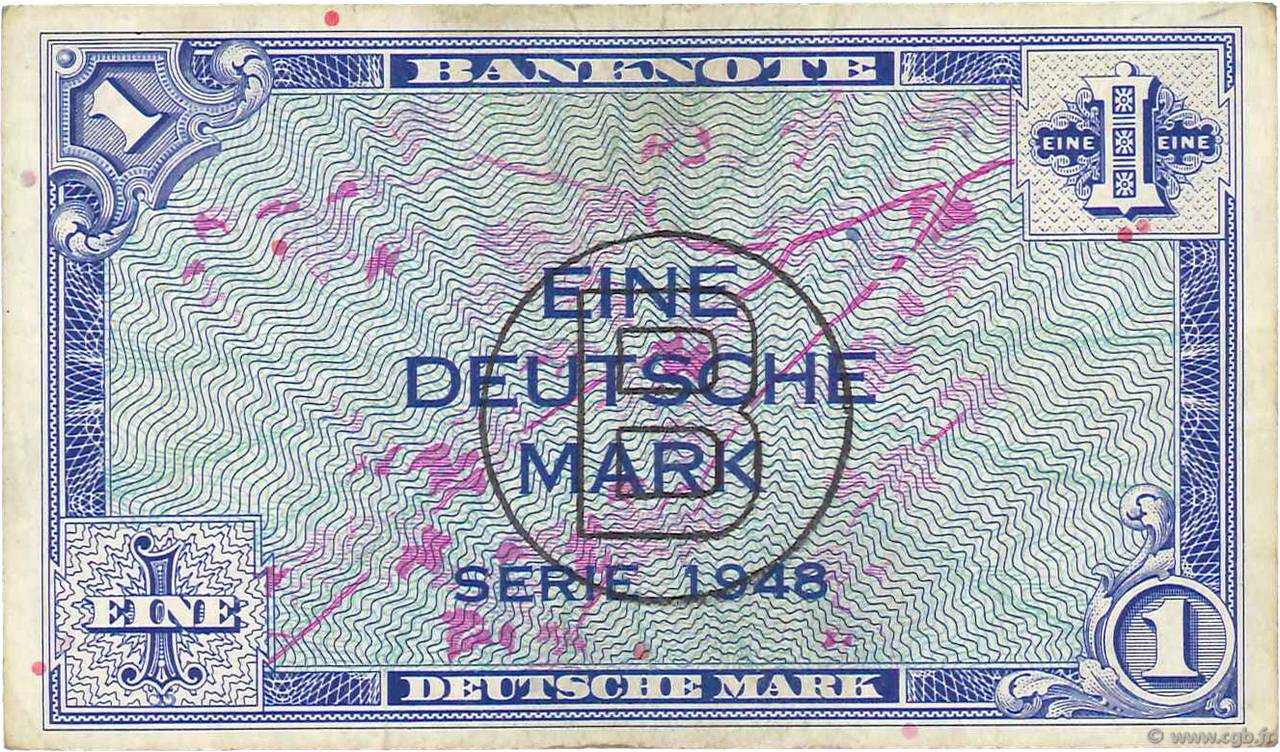 1 Deutsche Mark GERMAN FEDERAL REPUBLIC  1948 P.02b VF