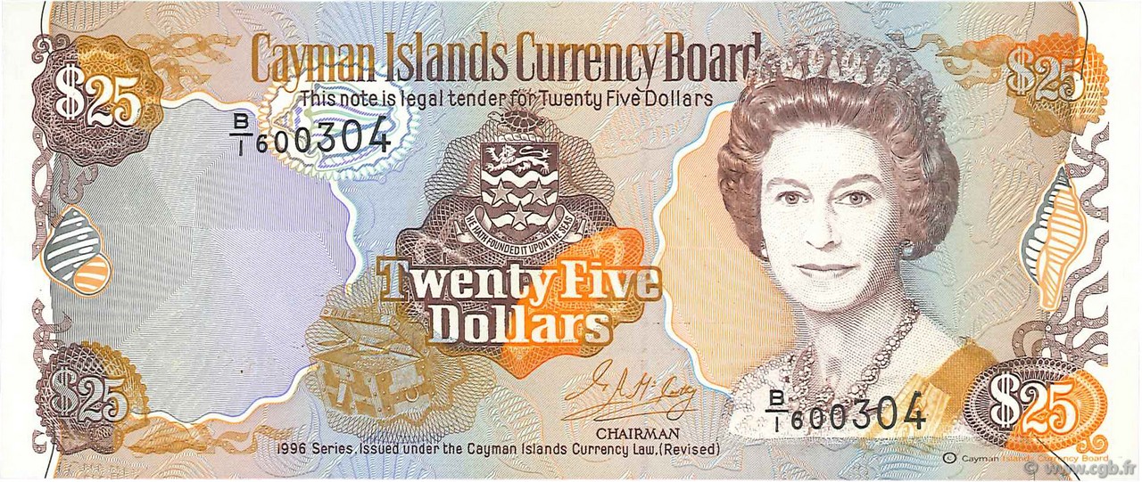 25 Dollars ISLAS CAIMáN  1996 P.19 FDC