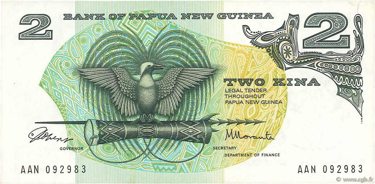 2 Kina PAPúA-NUEVA GUINEA  1975 P.01a FDC