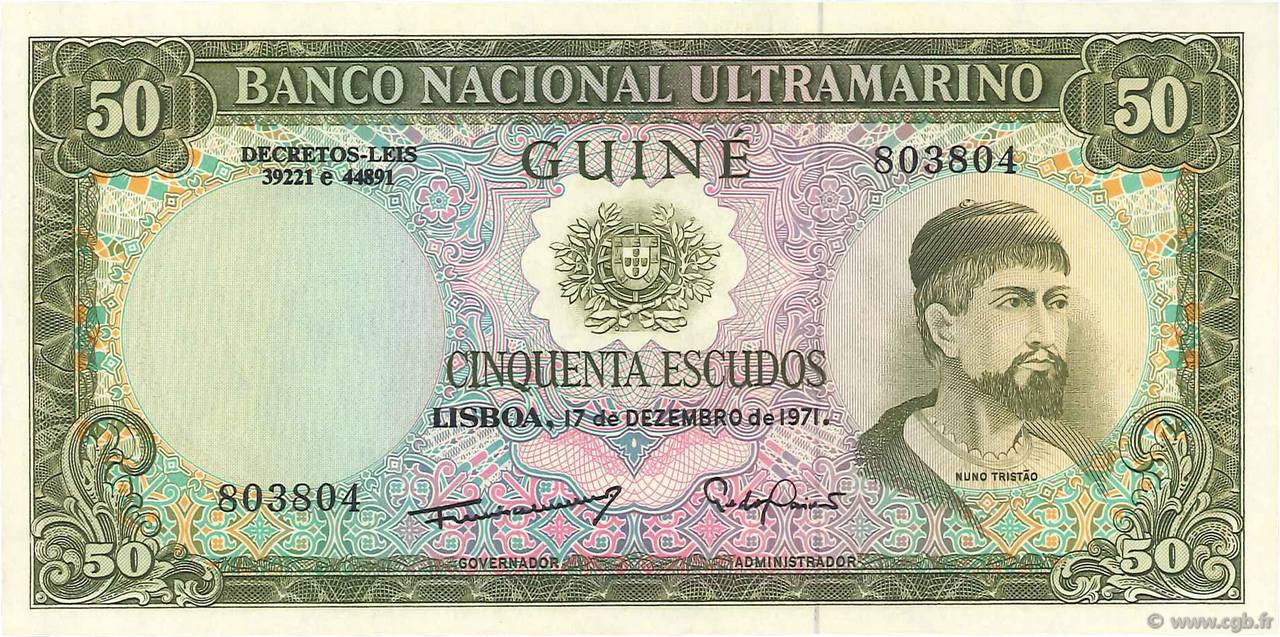 50 Escudos PORTUGUESE GUINEA  1971 P.044a q.FDC