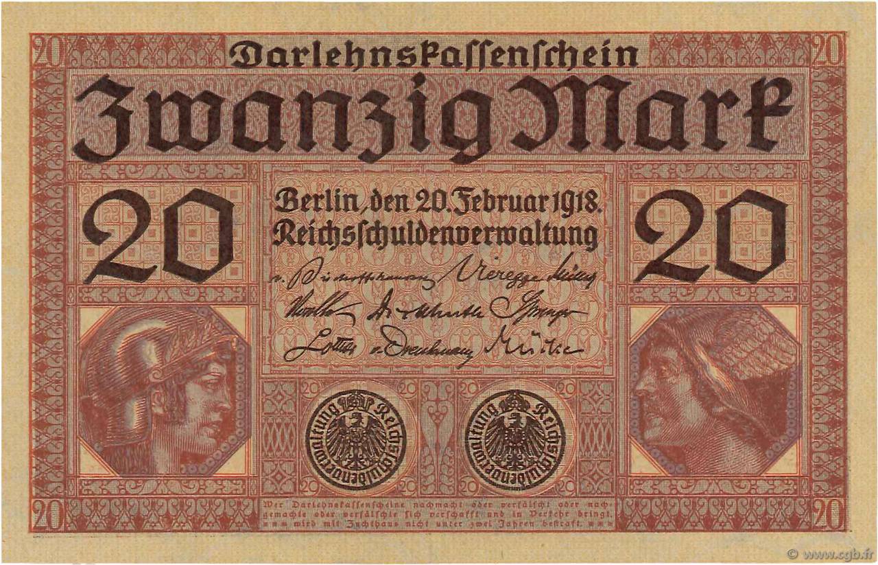20 Mark ALEMANIA  1918 P.057 SC+