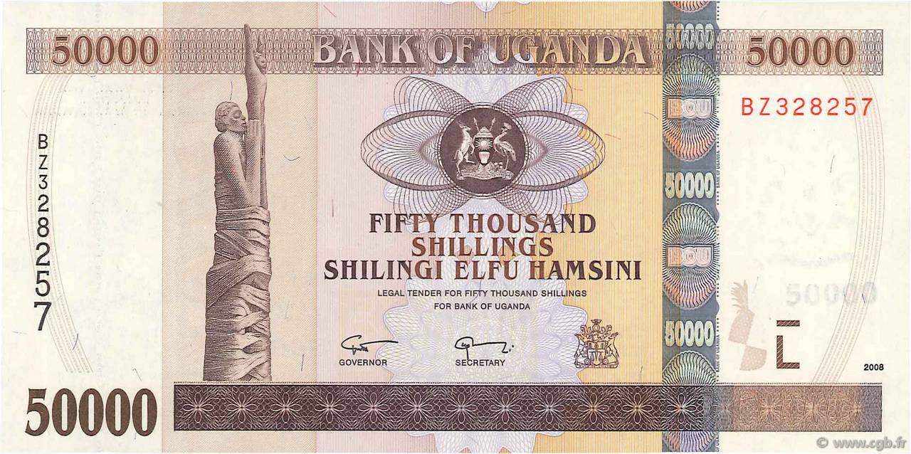 50000 Shillings UGANDA  2008 P.54a FDC