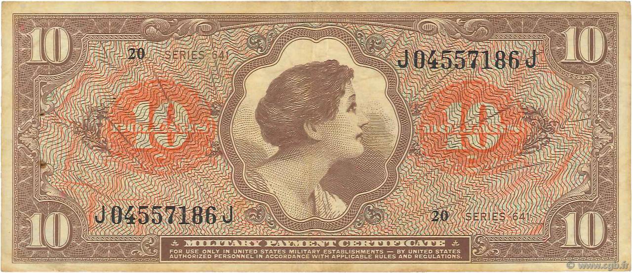 10 Dollars UNITED STATES OF AMERICA  1965 P.M063 VF+