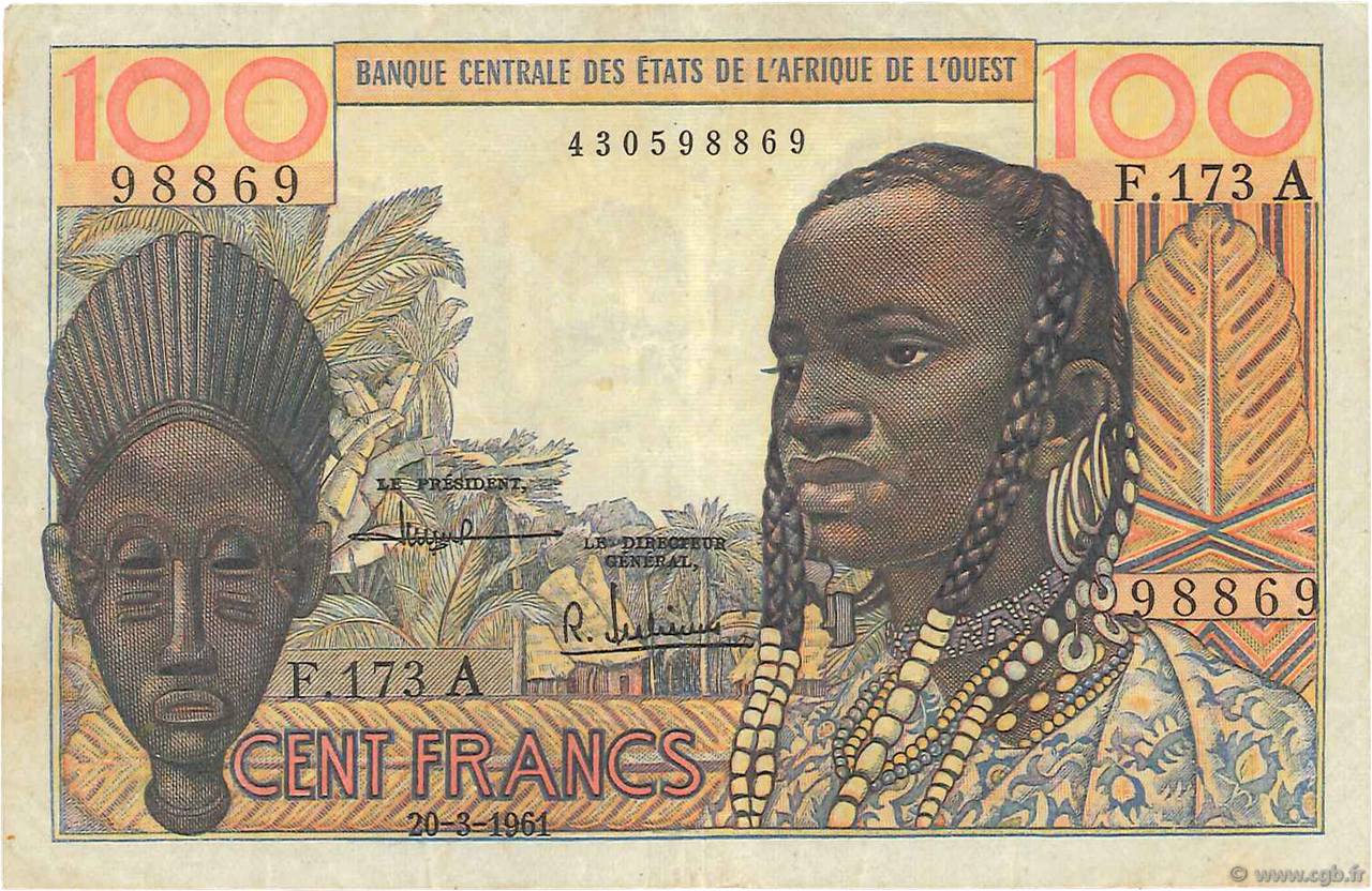 100 Francs ÉTATS DE L AFRIQUE DE L OUEST  1961 P.101Ab TTB