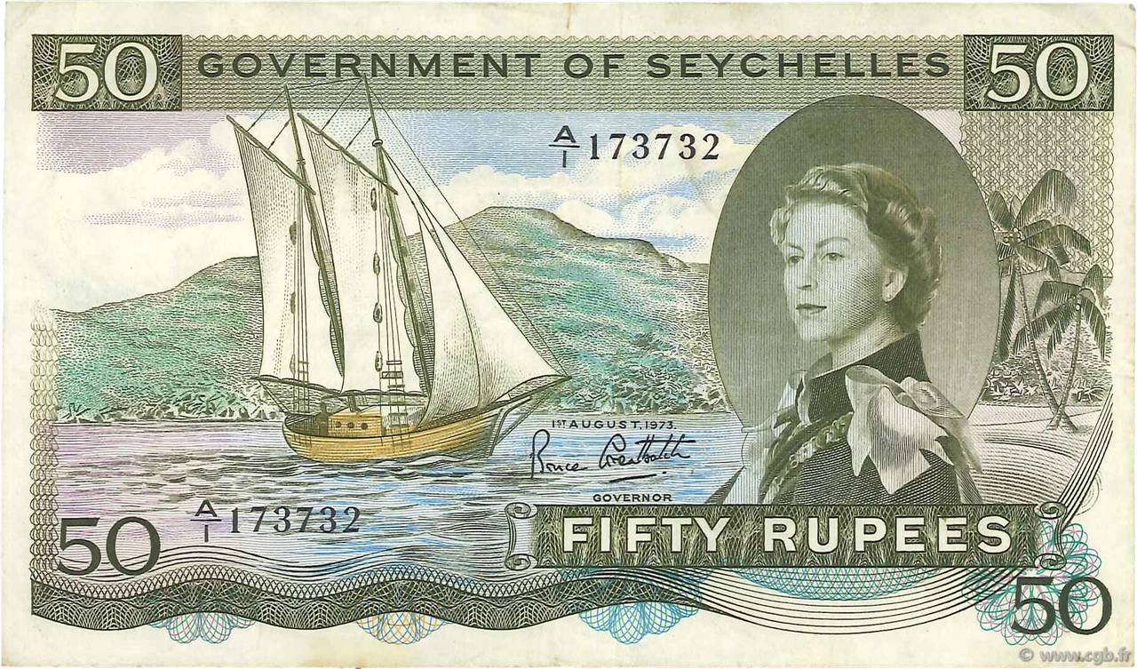 50 Rupees SEYCHELLES  1973 P.17e MBC
