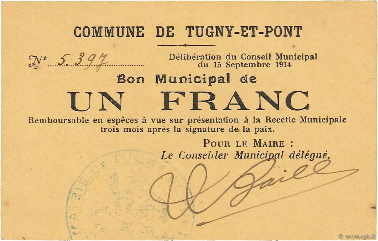 1 Franc FRANCE régionalisme et divers  1914 JP.02-2307 SUP