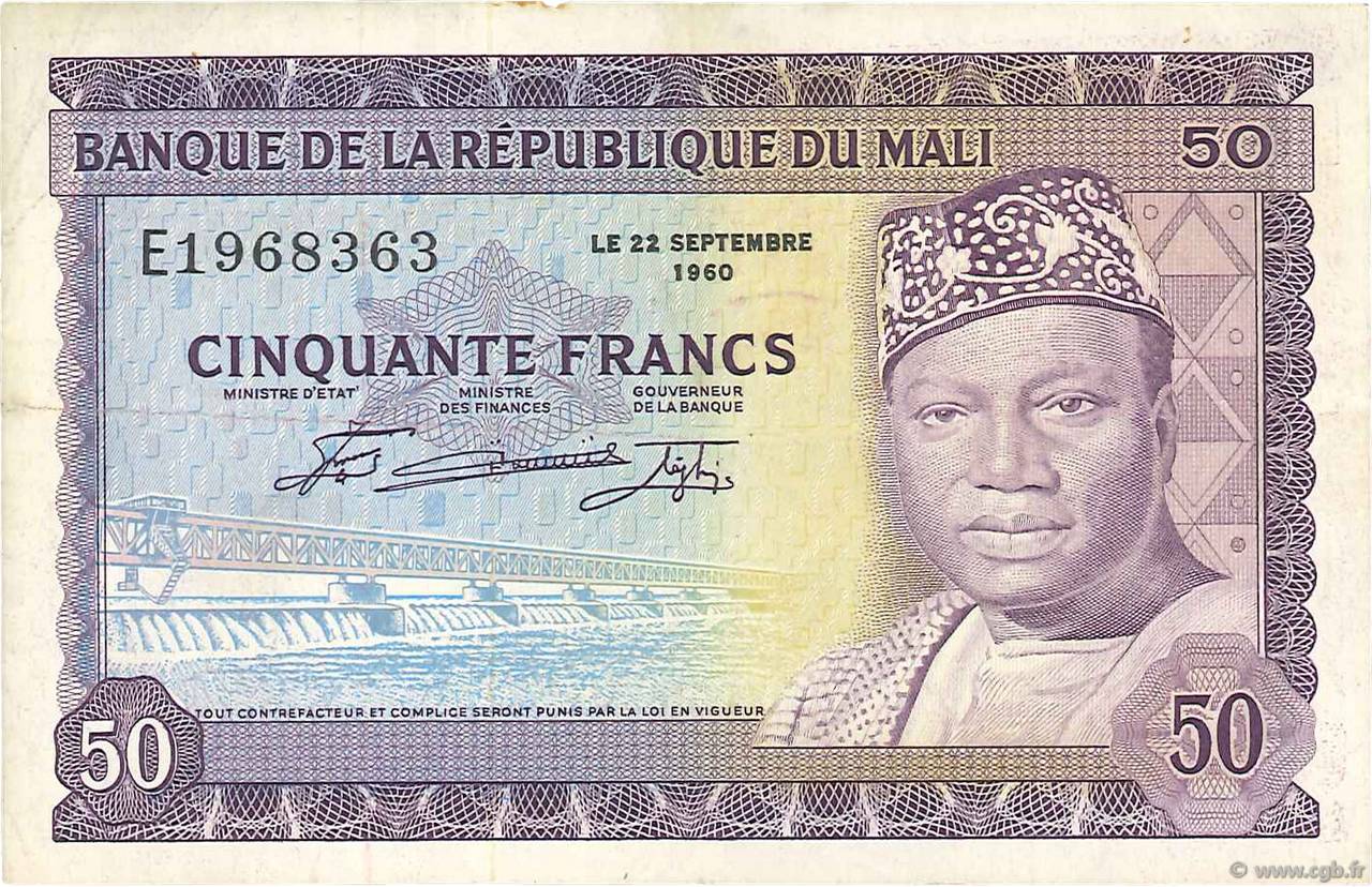 50 Francs MALI  1960 P.06 VF