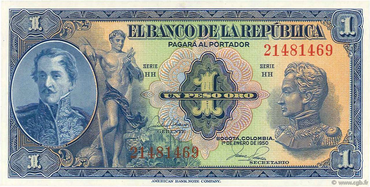 1 Peso Oro COLOMBIE  1950 P.380f NEUF