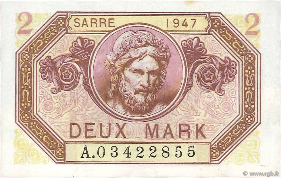 2 Mark SARRE FRANCE 1947 VF.45.01 pr.NEUF