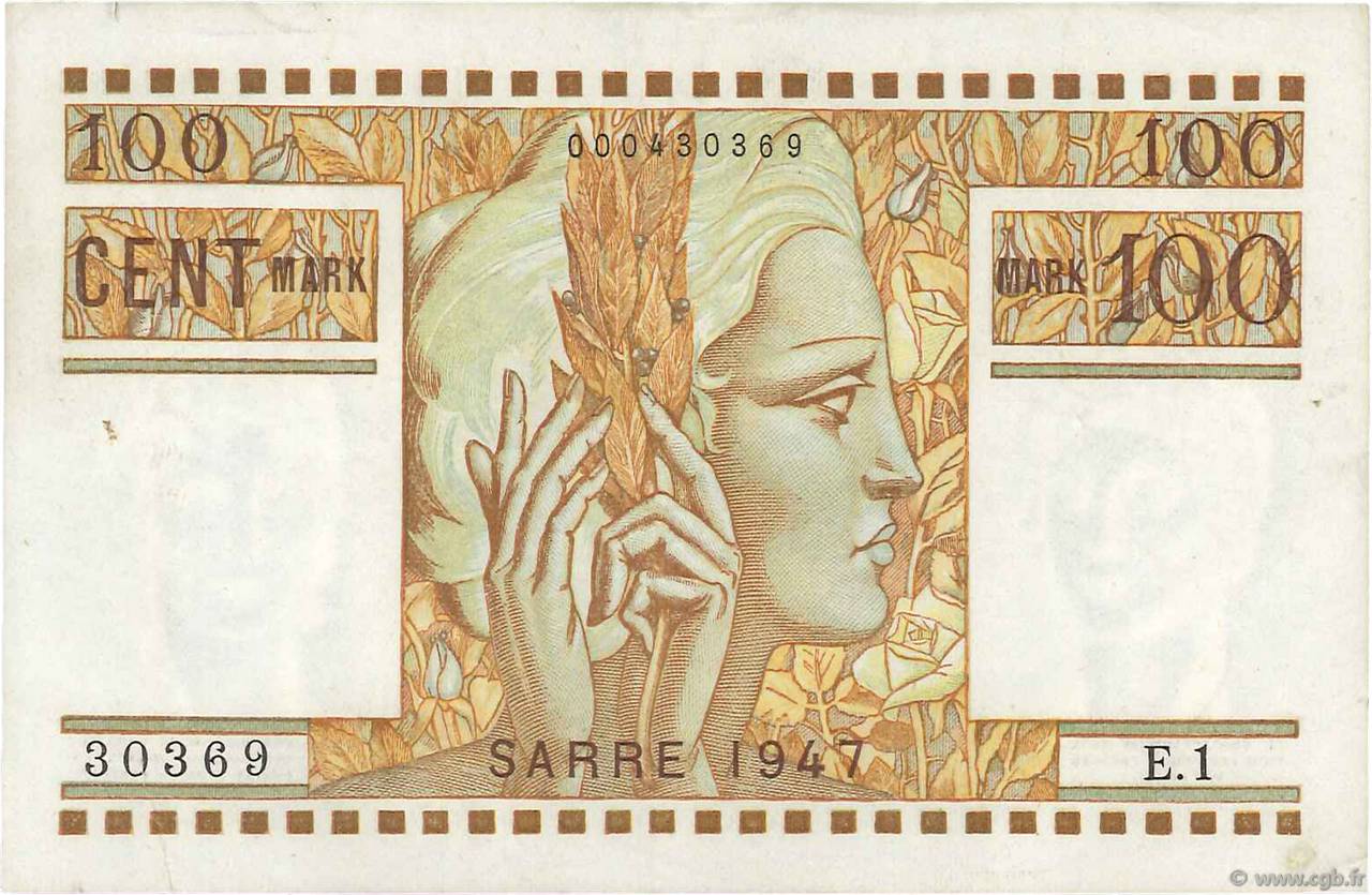 100 Mark SARRE Petit numéro FRANCE 1947 VF.49.01 SUP