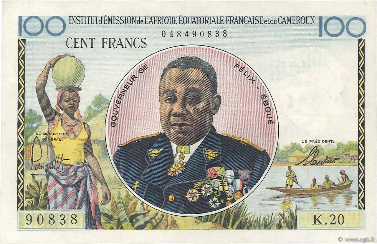 100 Francs FRENCH EQUATORIAL AFRICA  1957 P.32 XF