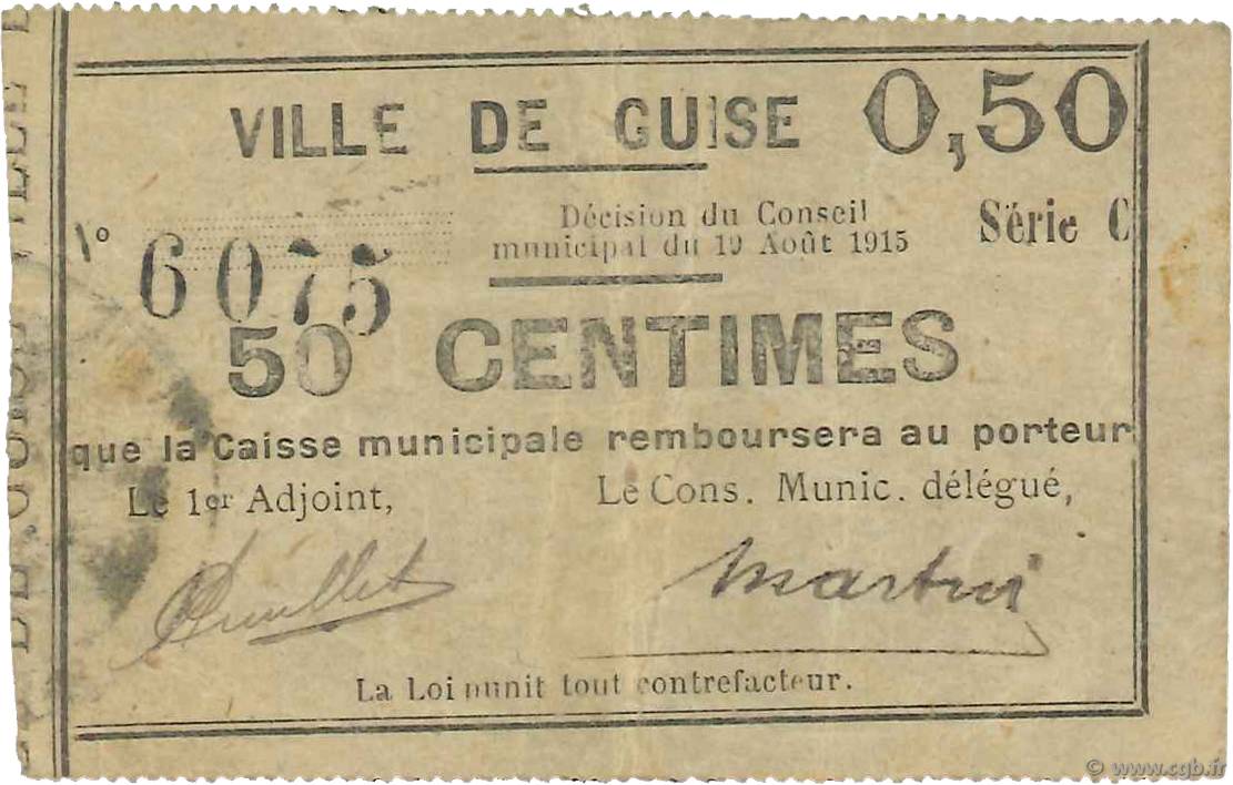 50 Centimes FRANCE régionalisme et divers  1915 JP.02-1115 TTB
