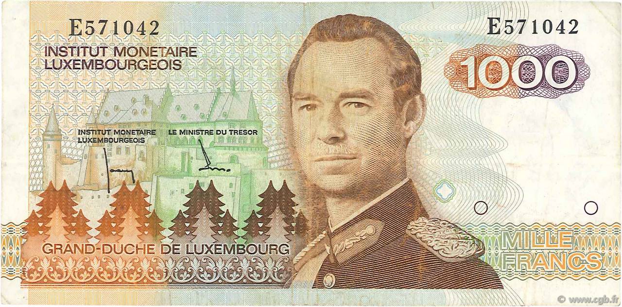1000 Francs LUXEMBOURG  1985 P.59a TTB