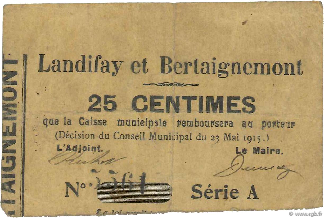 25 Centimes FRANCE régionalisme et divers  1915 JP.02-1260 TB