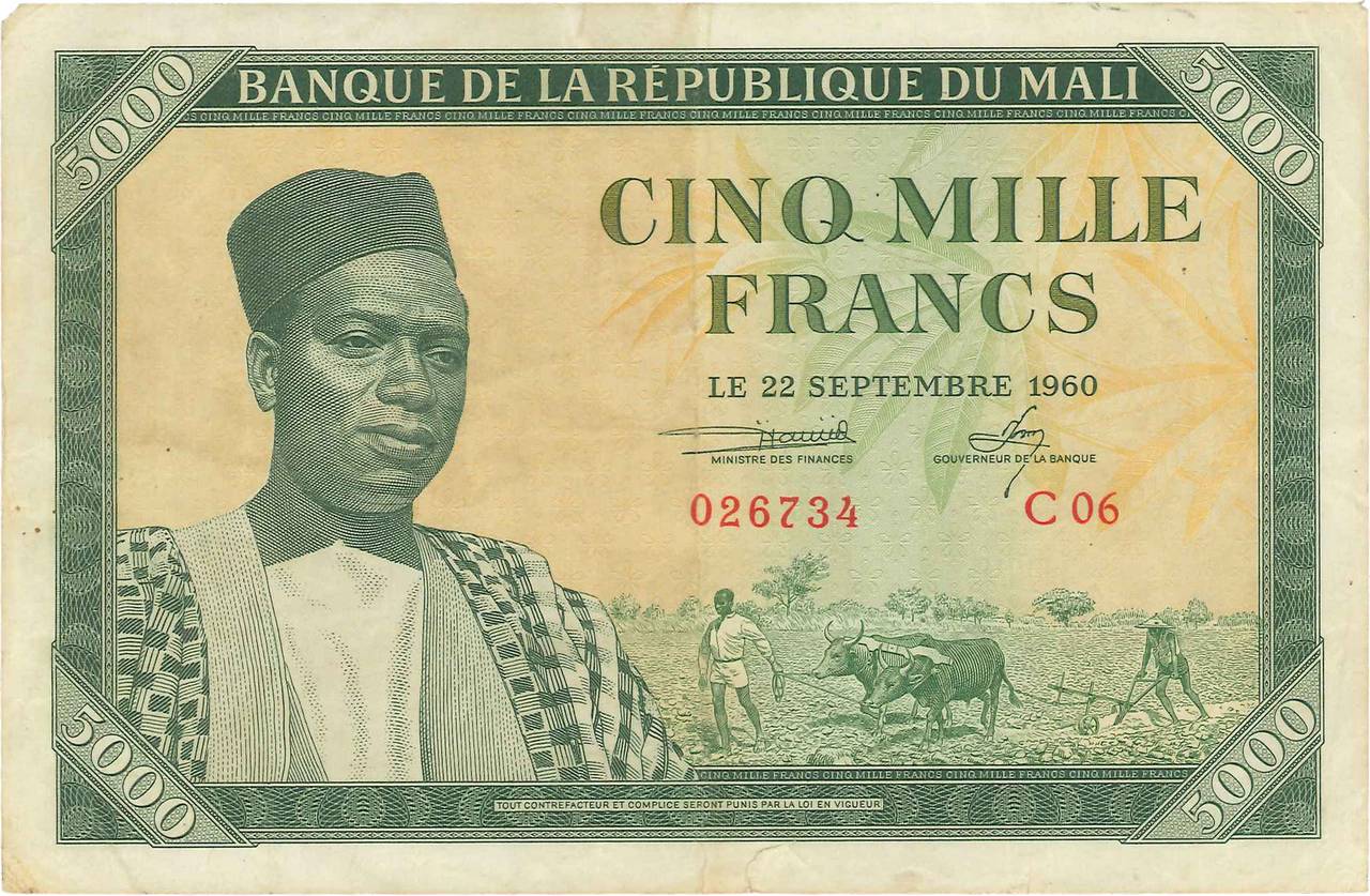 5000 Francs MALI  1960 P.05 TTB