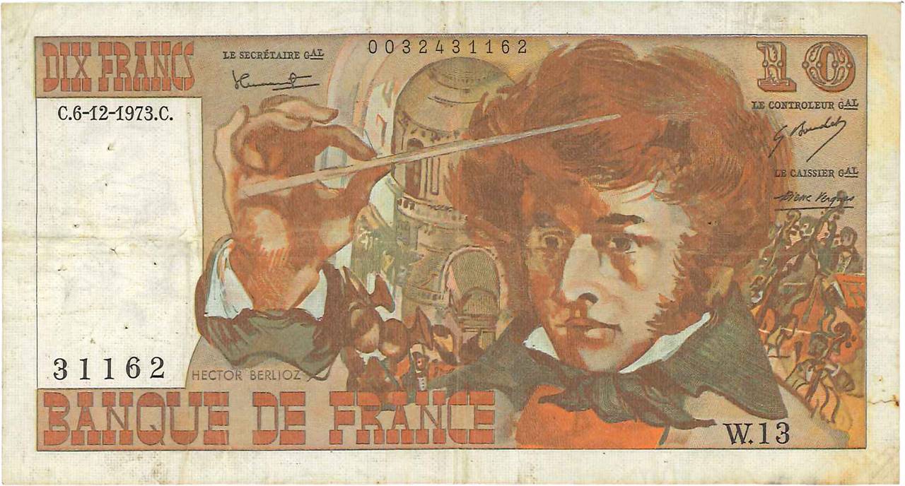 10 Francs BERLIOZ FRANCE 1973 F.63.02 F