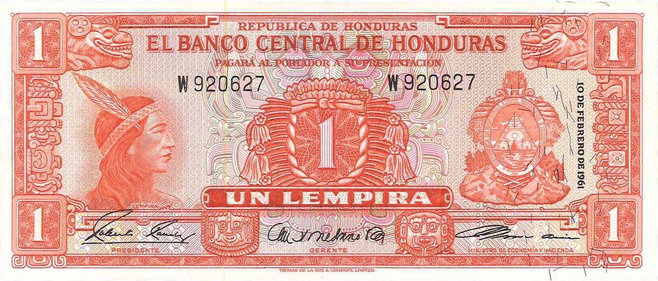 1 Lempira HONDURAS  1961 P.054Aa NEUF