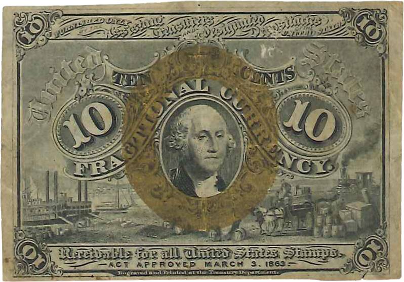 10 Cents UNITED STATES OF AMERICA 1863 P.102 VF