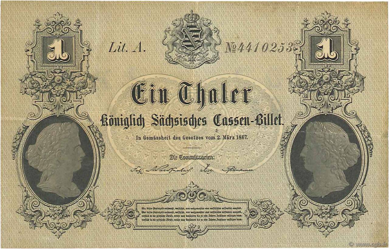 1 Thaler GERMANY  1867 PS.0629 VF