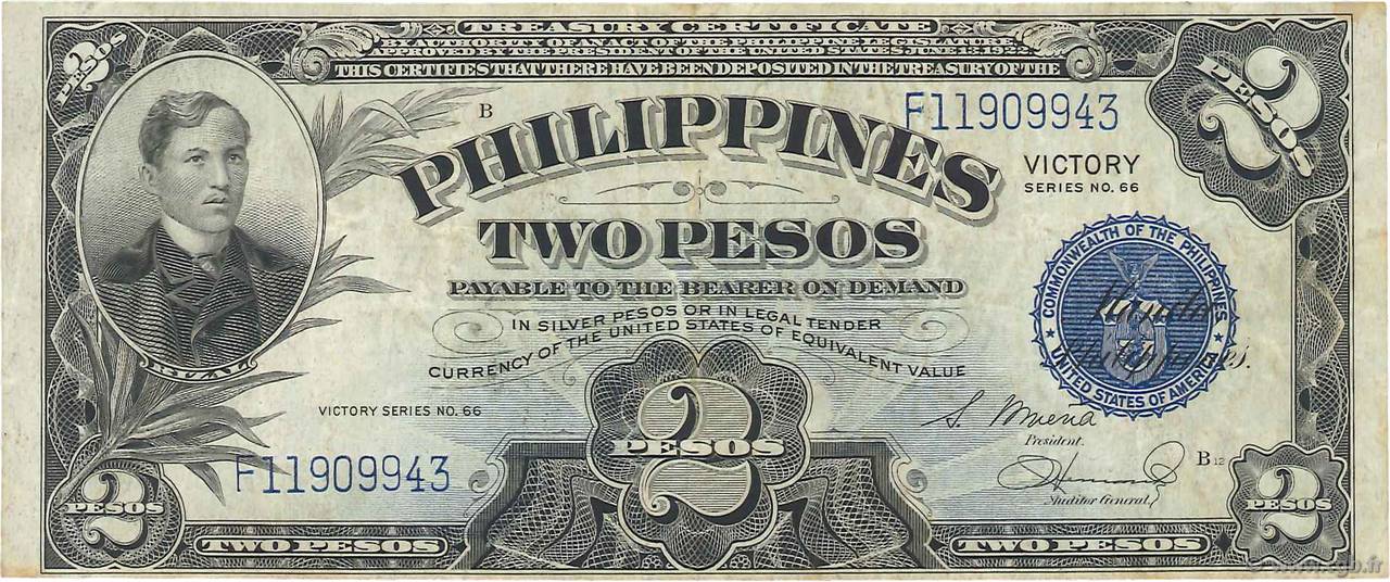 2 Pesos FILIPINAS  1944 P.095a MBC