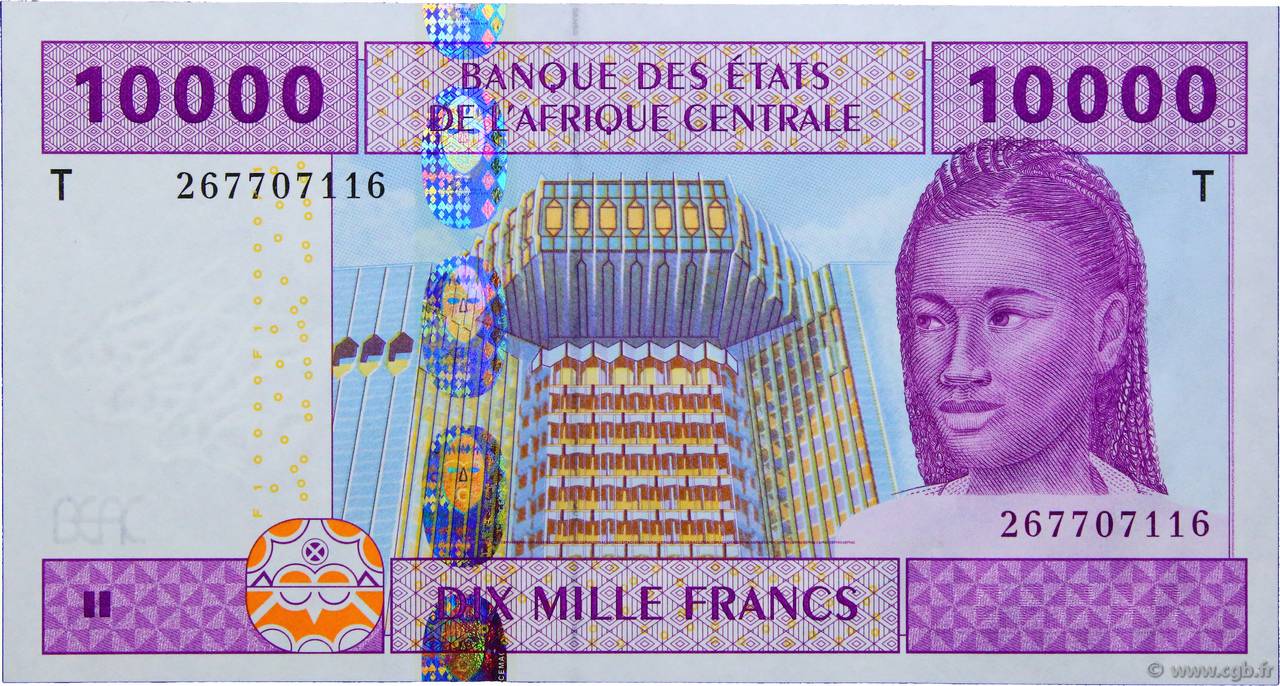 10000 Francs ÉTATS DE L AFRIQUE CENTRALE  2002 P.110Ta NEUF
