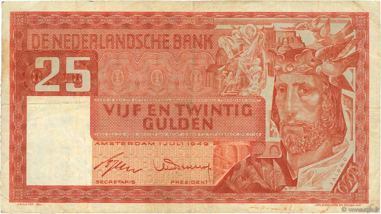 25 Gulden PAYS-BAS  1949 P.084 TB+