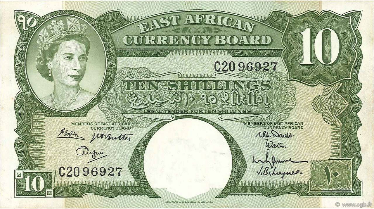 10 Shillings AFRIQUE DE L EST  1962 P.42b pr.SPL