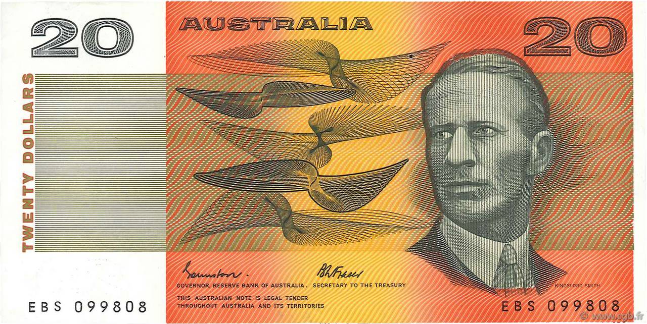 20 Dollars AUSTRALIA  1985 P.46e q.SPL