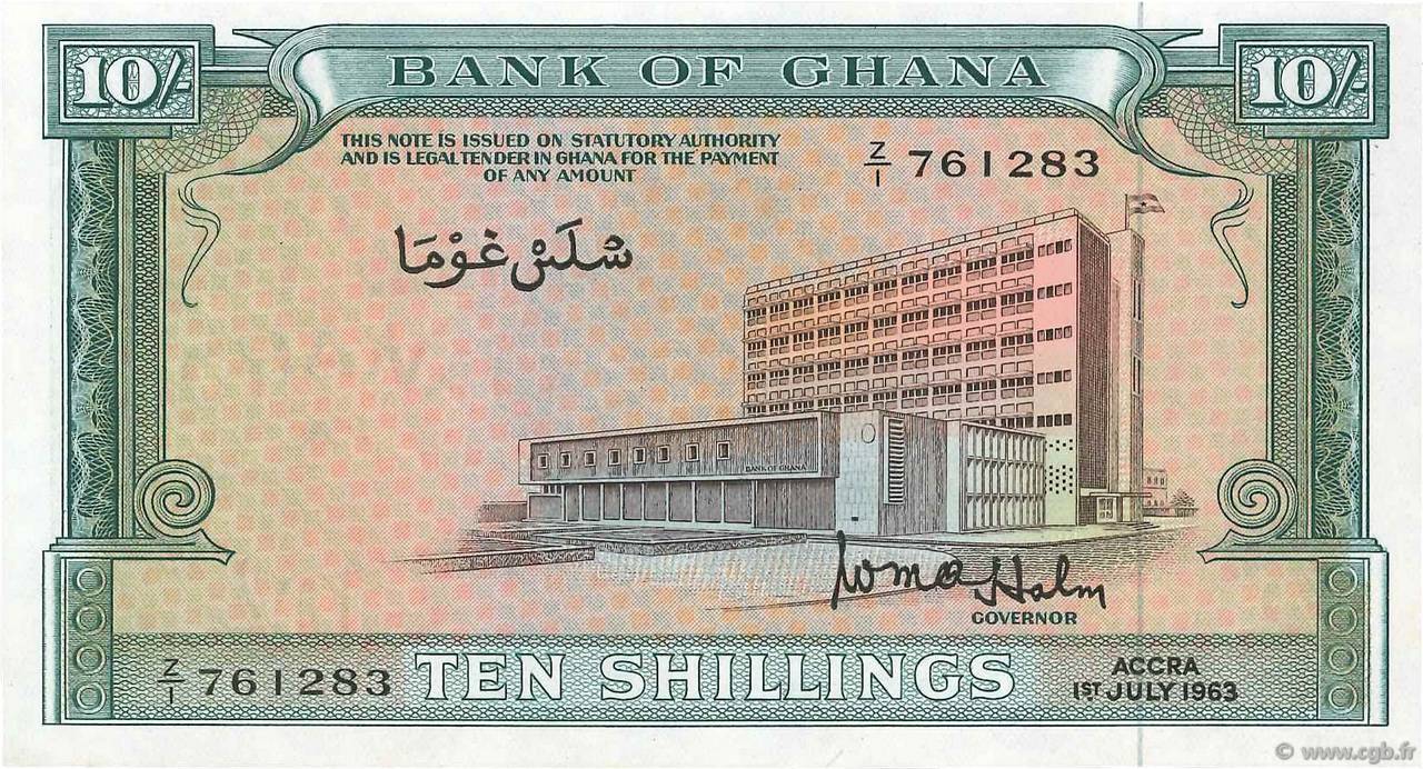 10 Shillings GHANA  1963 P.01d pr.NEUF