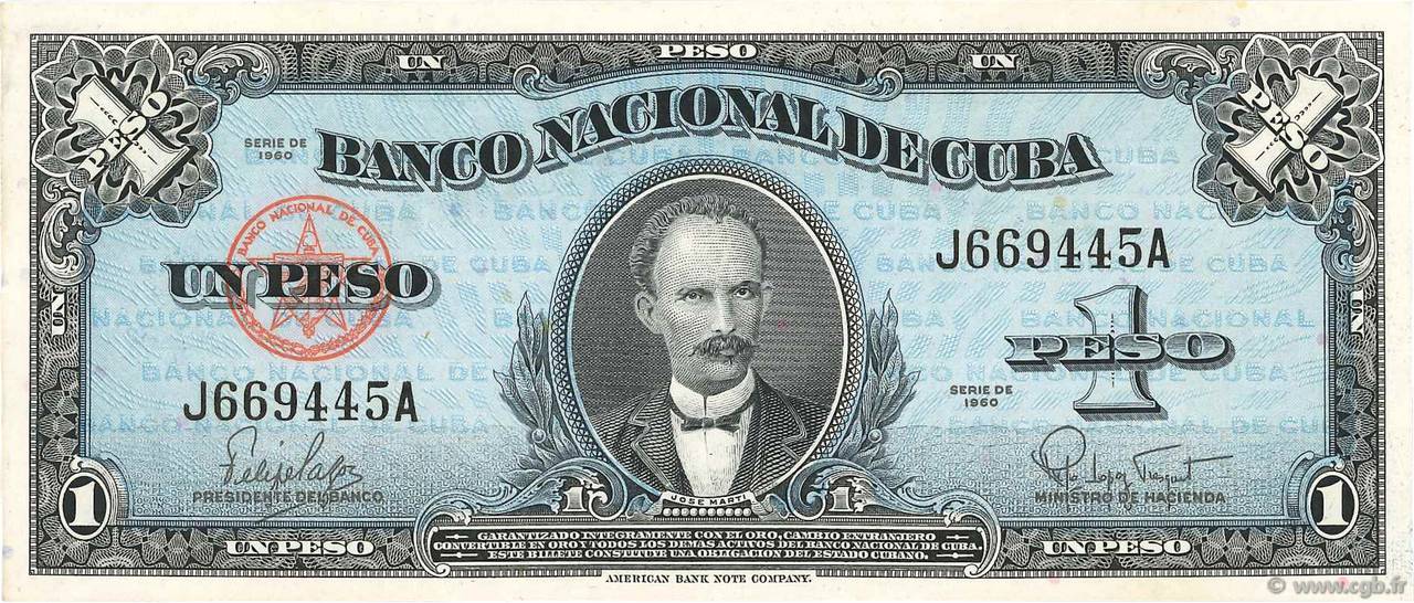 1 Peso CUBA  1960 P.077b q.FDC