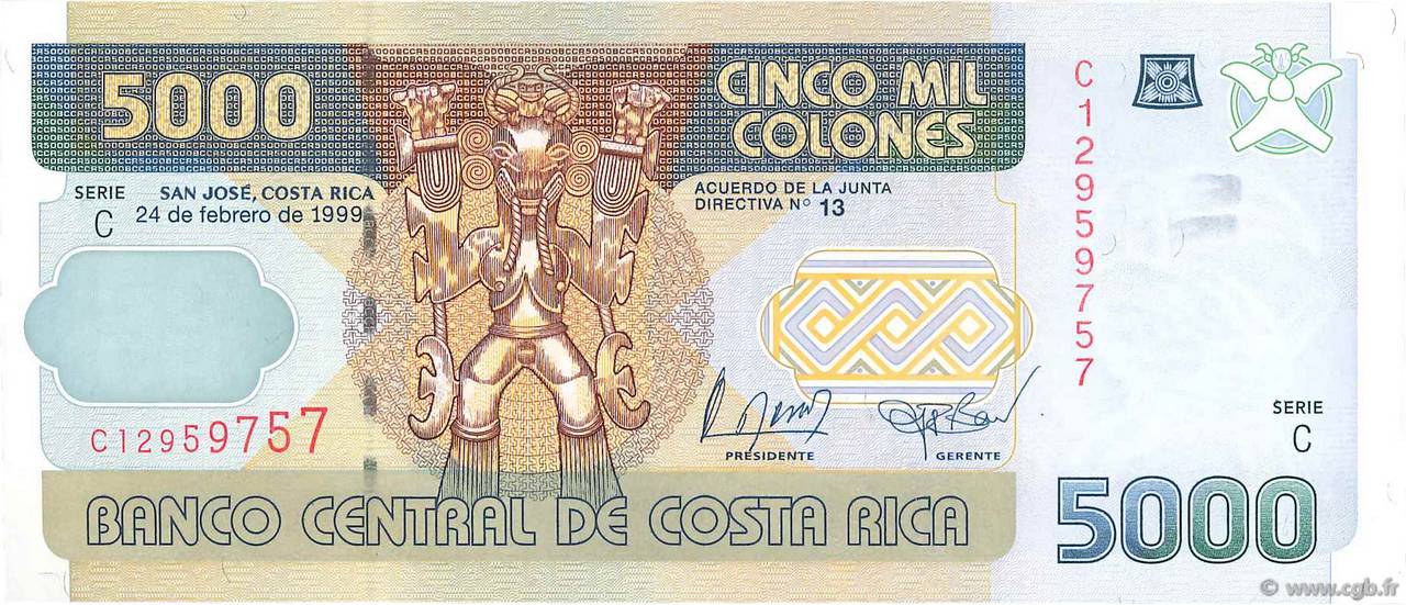 5000 Colones COSTA RICA  1999 P.268a NEUF