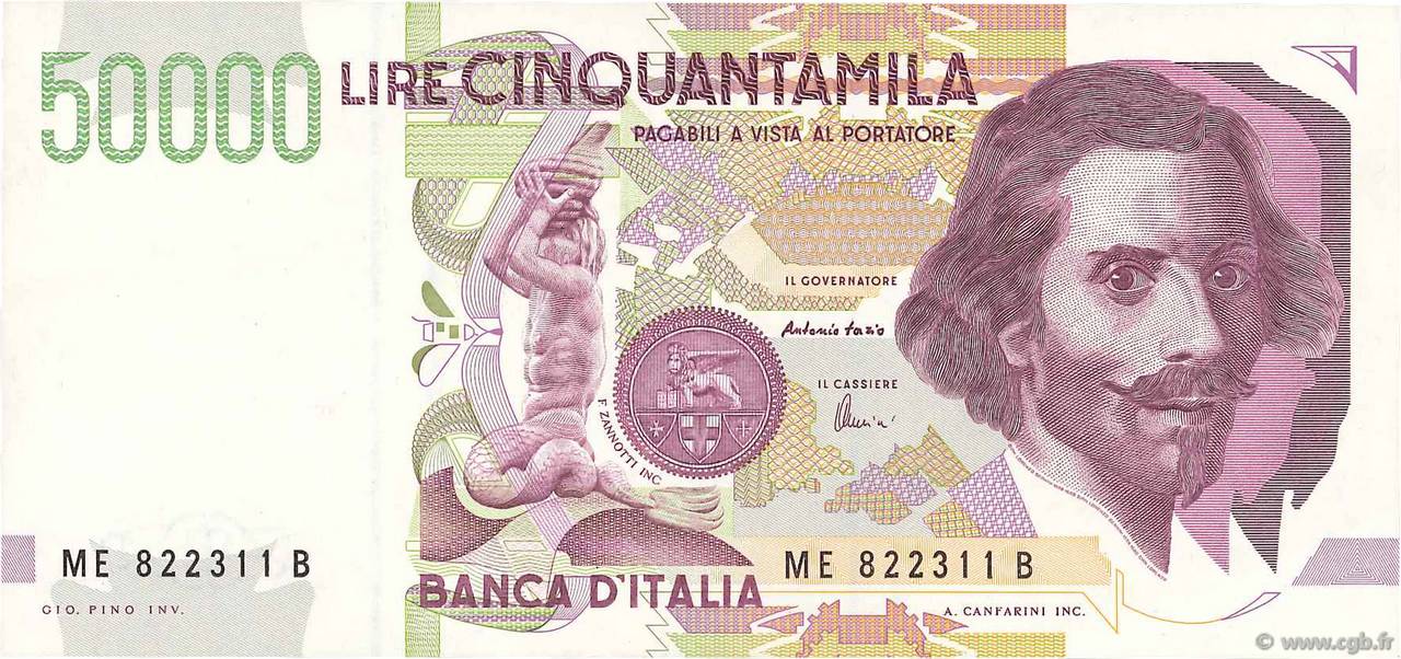 50000 Lire ITALIE  1992 P.116c pr.SPL