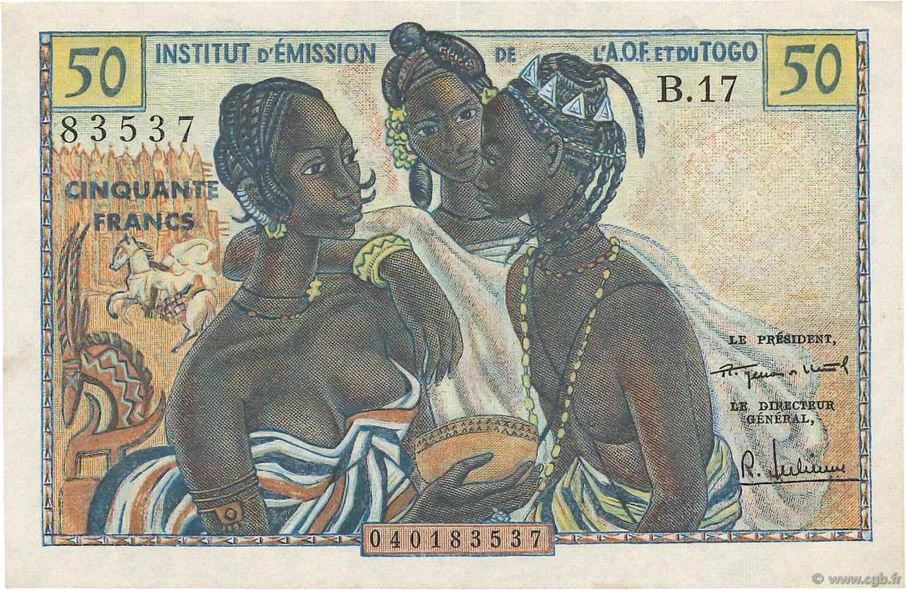 50 Francs FRENCH WEST AFRICA  1956 P.45 SPL