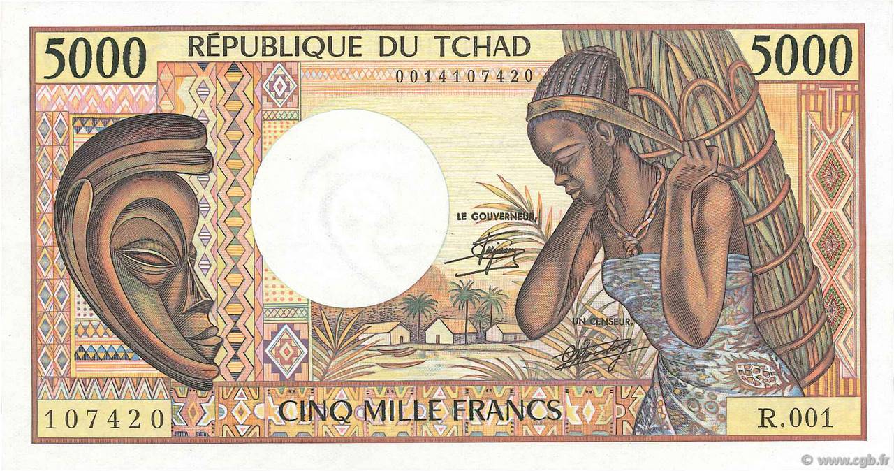 5000 Francs TCHAD  1984 P.11 pr.SUP